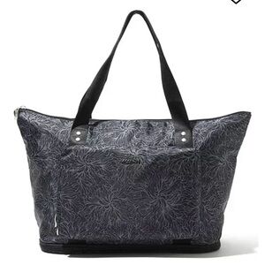 Baggallini Black and Gray Floral Tote